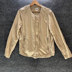 GAP Womens Moto Jacket M Tan Beige Tencel‎ Lightweight Utility Zip Bomber